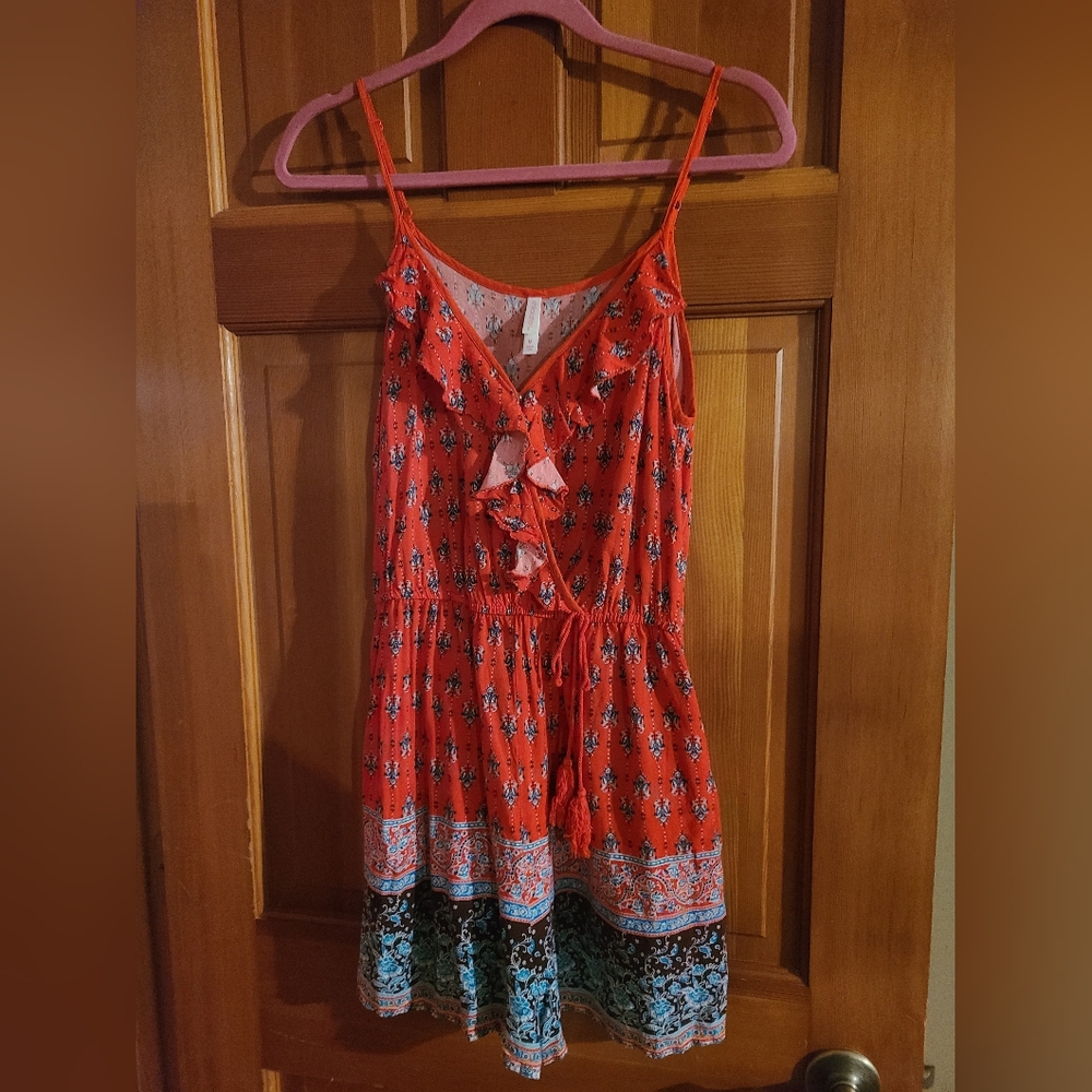 Xhilaration Size Medium Red Boho Romper